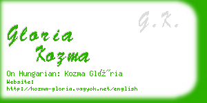 gloria kozma business card